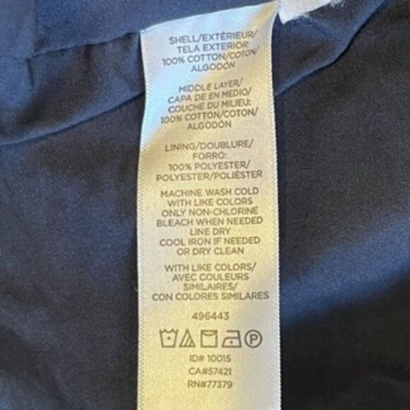 Ann Taylor Newbury Navy Blue Eyelet Fitted Blazer OP One Button Office Work - Picture 6 of 6